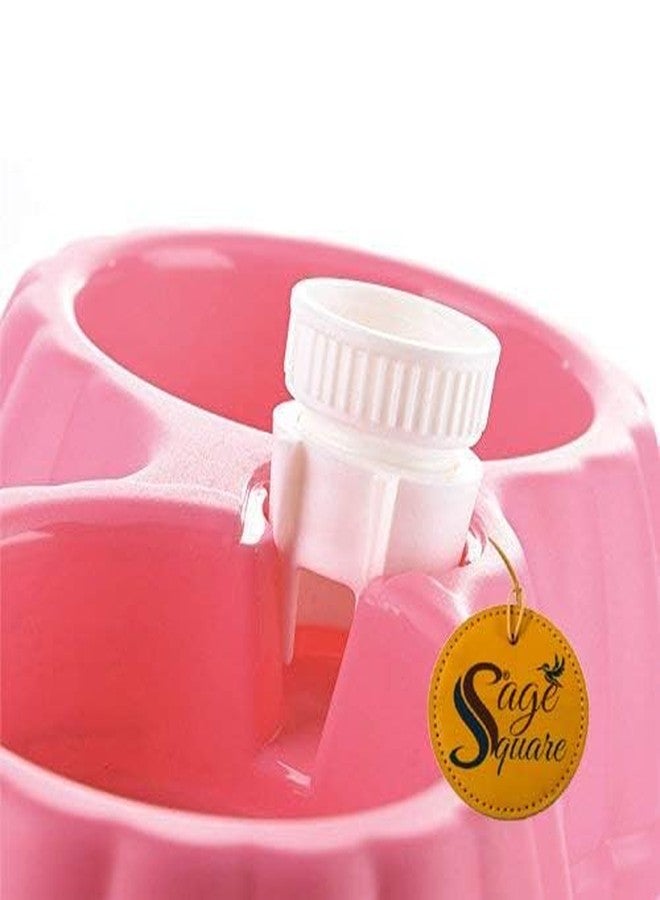 Sage Square Dog Bowl 2 in 1, Anti Slip, Food Bowl & Water Bowl Every Day Use, Easty to Clean, for Dog/Cat/Puppy/Kitten & Other Pets (Light Pink) - Image 3